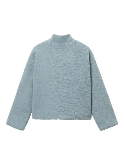 Mini Cream Zip Jacket In Blue