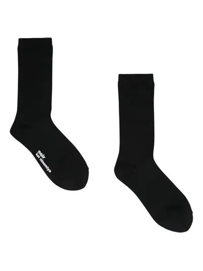 Noir Kei Ninomiya Ribbed-cuff Socks In Black