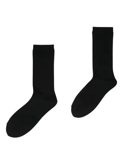 Noir Kei Ninomiya Ribbed-cuff Socks In Black