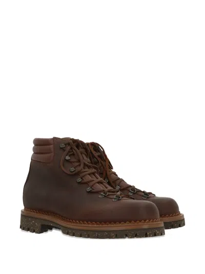 Yuketen Leather Lace-up Boots In Brown