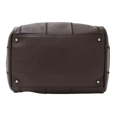 Pre-owned Chanel Brown Grained Calfskin Boston Bag Handbag Shoulder Bag ()