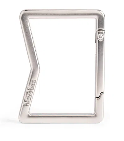 Max Mara Engraved Logo Carabiner In Gray