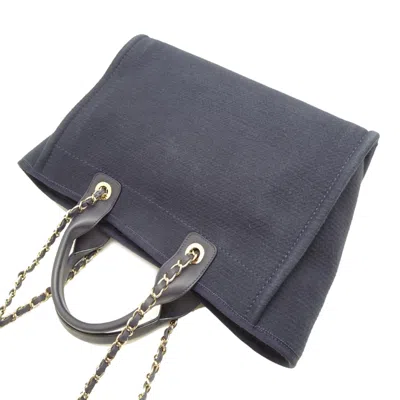 Pre-owned Chanel Navy Canvas Pouch Shoulder Bag () In Blue