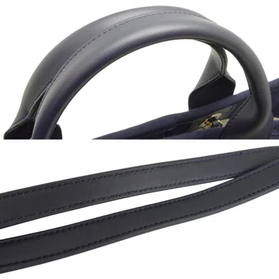 Pre-owned Chanel Navy Canvas Pouch Shoulder Bag () In Blue