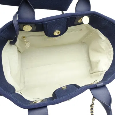 Pre-owned Chanel Navy Canvas Pouch Shoulder Bag () In Blue