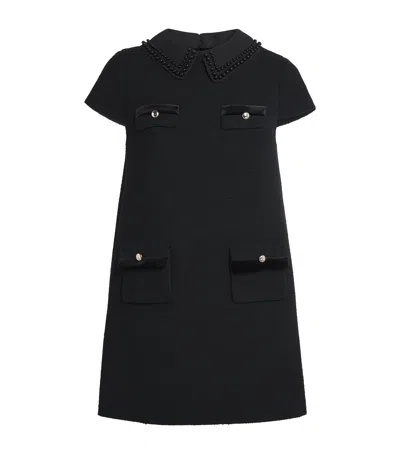 Maje Tweed Mini Dress In Black