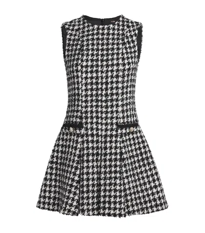 Maje Tweed Houndstooth Mini Dress In Black