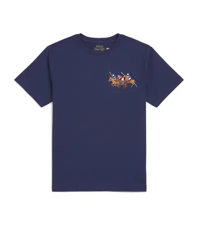 Ralph Lauren Logo Embroidered T-shirt In Blue