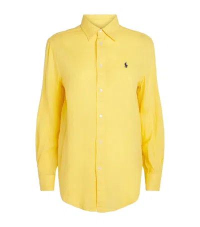 Polo Ralph Lauren Linen Classic Fit Shirt In Yellow