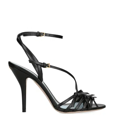 Valentino Leather Nodine Heeled Sandals 100 In Black