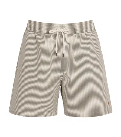 Polo Ralph Lauren Seersucker Traveller Swim Shorts In Green