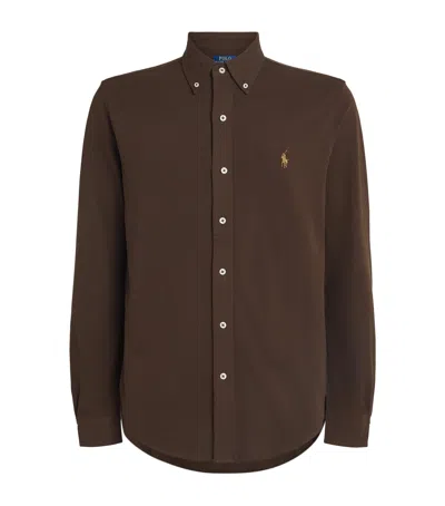 Ralph Lauren Cotton Featherweight Mesh Shirt In Brown