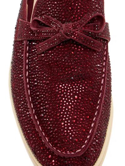 Nicoli Jezelinda Bow-detail Embellished Loafers In Red