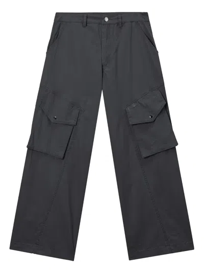 Mini Cream Cargo Pocket Trousers In Gray