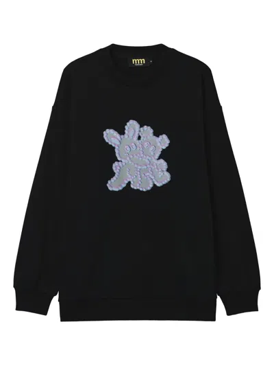 Mini Cream Appliqué Sweatshirt In Blue