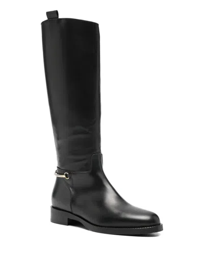 Paola Parisi Leather Knee-high Boots In Black