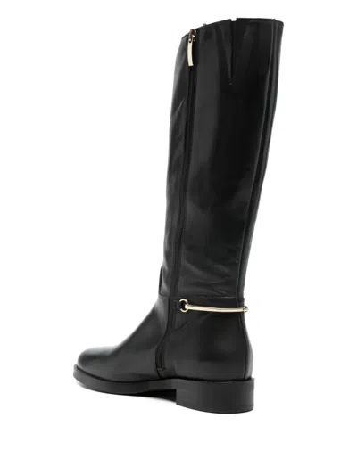 Paola Parisi Leather Knee-high Boots In Black