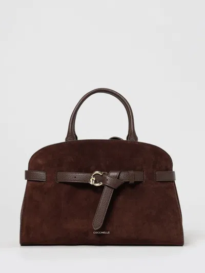 Coccinelle Sabine Suede Bimaterial Medium In Brown