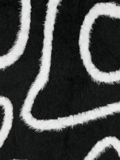 Az Factory Two-tone Jacquard Scarf In Black