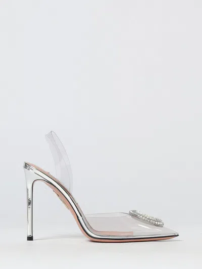 Aquazzura Crystal Embellished Pointed Toe Pumps In Silver