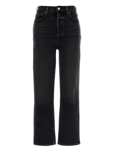 Agolde Low Slung Baggy Jeans In Black