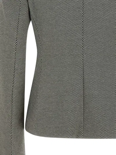 Hugo Boss Houndstooth-pattern Single-breasted Blazer In Gray