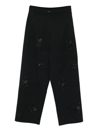 Cordera Beaded-embellishment Trousers In Black