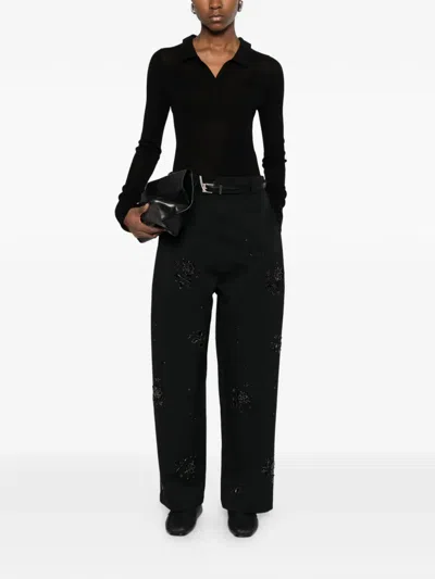 Cordera Beaded-embellishment Trousers In Black