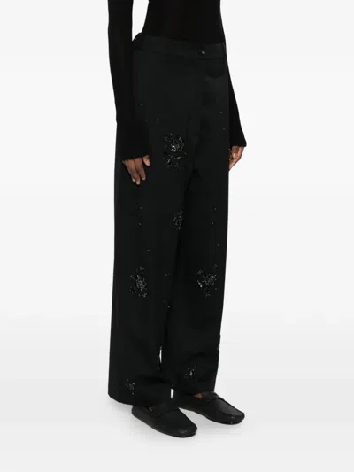 Cordera Beaded-embellishment Trousers In Black