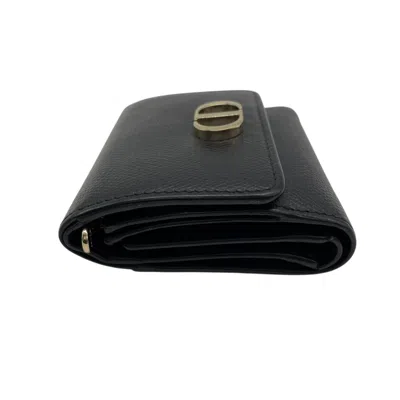 Pre-owned Dior Christian  Black Leather Wallet (tri-fold) ()