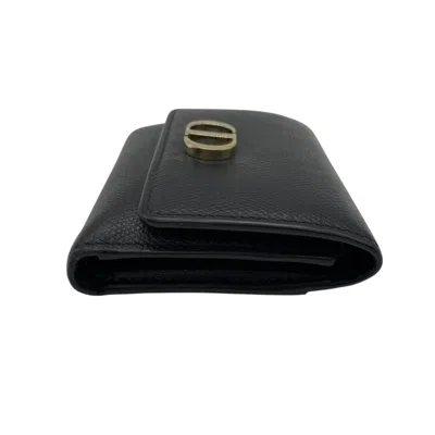 Pre-owned Dior Christian  Black Leather Wallet (tri-fold) ()
