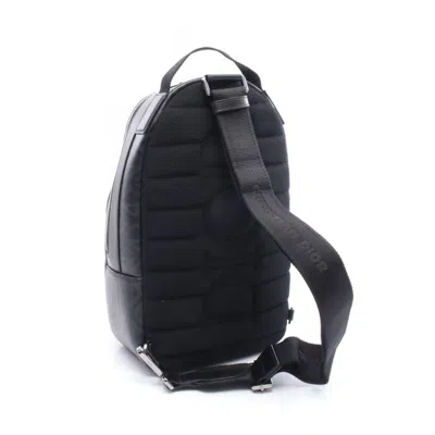 Pre-owned Dior Christian  Black Navy Coated Canvas Leather Fanny Pack Sling Bag () In Multi