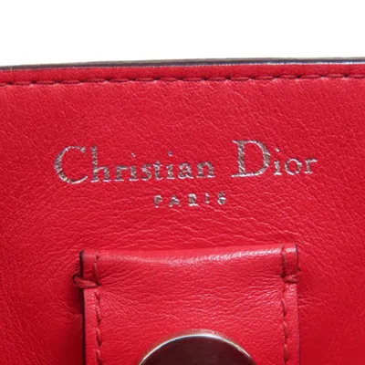 Pre-owned Dior Christian  Light Blue Red Color Leather Tote Bag ()
