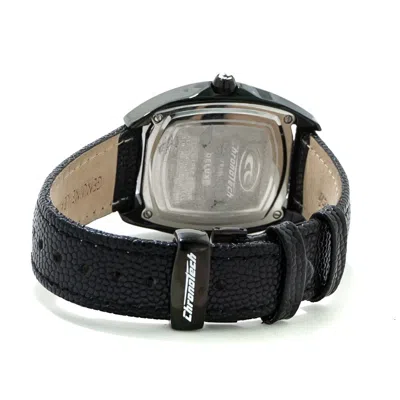 Chronotech Black Leather Dress Women's Watch In Black