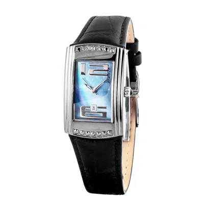 Chronotech Black Leather Dress Women's Watch In Black