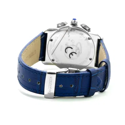Chronotech Blue Leather Watch In Blue