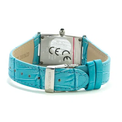 Chronotech Blue Leather Watch In Blue