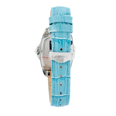 Chronotech Blue Leather Dress Women's Watch In Blue