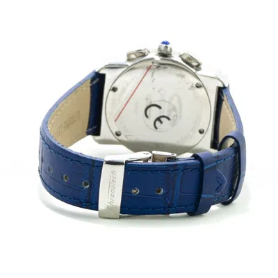 Chronotech Blue Leather Dress Women's Watch In Blue