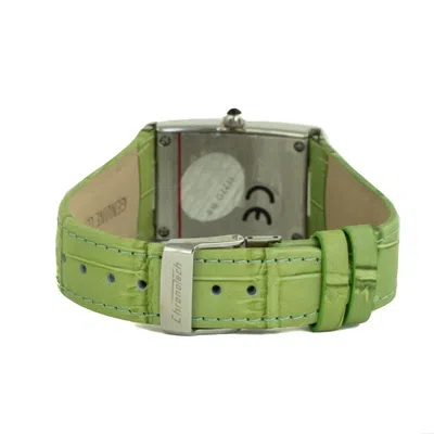 Chronotech Green Leather Dress Women's Watch In Green