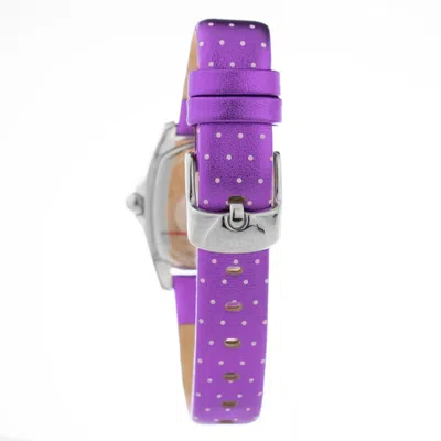 Chronotech Purple Leather Watch In Purple