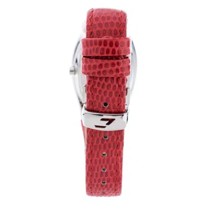 Chronotech Red Leather Dress Women's Watch In Red