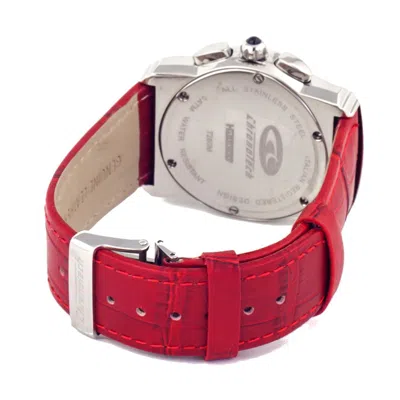 Chronotech Red Leather Dress Women's Watch In Red