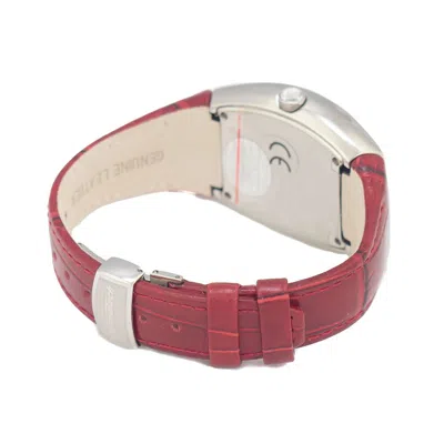 Chronotech Red Leather Dress Women's Watch In Red