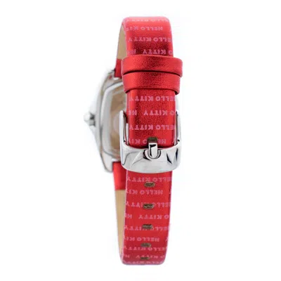 Chronotech Red Leather Watch In Red
