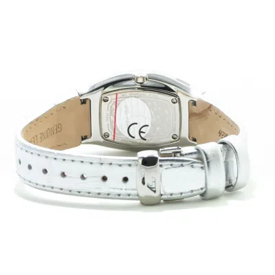 Chronotech Silver Leather Watch In Metallic