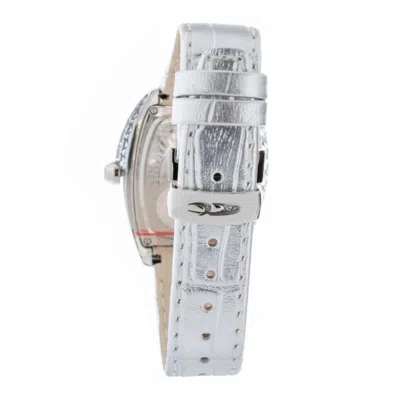 Chronotech Silver Leather Watch In Metallic