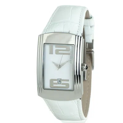 Chronotech White Leather Dress Women's Watch In White