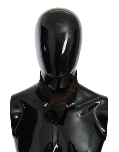 Costume National Elegant Silk Scarf Bandana Hat In Black Orange In Black