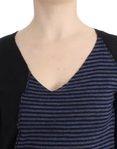 Costume National Striped V-neck Women's Sweater In Black